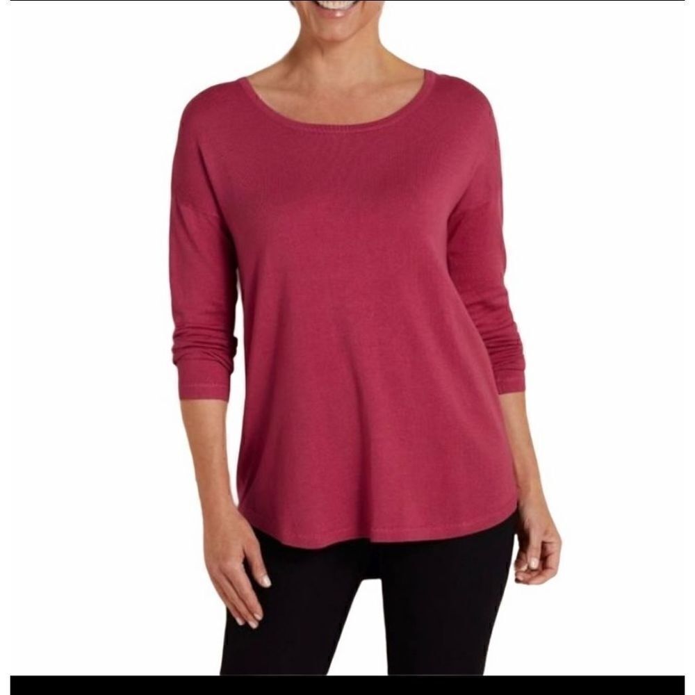 Margulies Sweater This cozy-soft pullover surprises with a decorative, golden zi